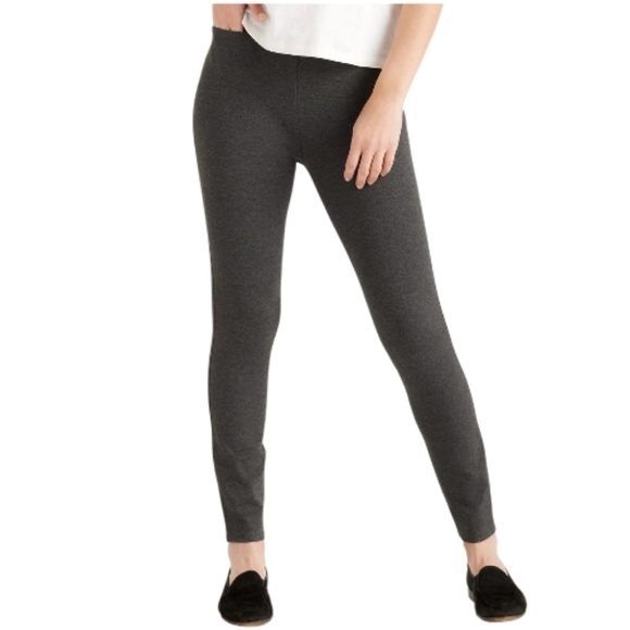 Quince Pants - Quince Ultra-Stretch Ponte Skinny Cropped Pants Quiet Luxury Career Charcoal M